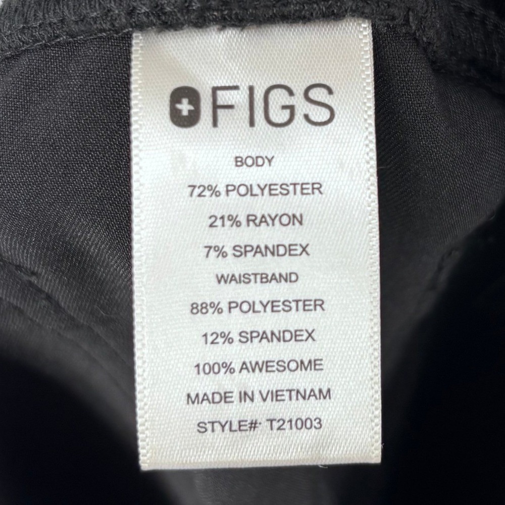 FIGS Livingston High Rise Scrub Pants Women L Black T21003 Yoga Waist Medical - Picture 8 of 9